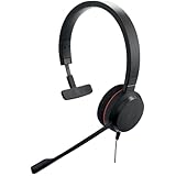 Jabra Evolve 20 Mono Headset - Microsoft Zertifizierte Kopfhörer für VoIP Softphone mit passiver...