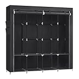 SONGMICS Stoffschrank, Kleiderschrank, 45 x 170 x 167 cm, 4 Hängefächer, mit Ablagen, 4...