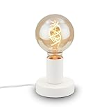 BRILONER - Nachttischlampe Retro mit Kabelschalter, E27 Fassung, max. 10 Watt, Tischlampe vintage,...