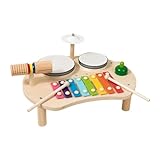 Harilla Schlaginstrumente-Set für Kinder, Musiktisch, aus Holz, Schlagzeug-Sets für Kinder,...