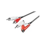 Goobay 50214 Stereo Cinch Kabel 2x Cinch Stecker auf 2x Cinch Stecker mit Buchse RCA Kabel...