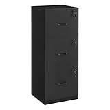 VASAGLE Aktenschrank, Büroschrank für Homeoffice, Druckerständer, mit 3 abschließbaren...