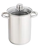 Spetebo Spargeltopf aus Edelstahl Ø 16 cm/Höhe 21 cm - Topf mit herausnehmbarem Korb Einsatz -...