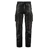 Herren-Cargohose aus Leder, gerades Bein, Stretch, Motorradhose, Retro, Punk, Gothic, Hip-Hop-Hose,...