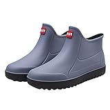 Regenstiefel Herren Rutschfeste Wasserdicht Atmungsaktiv Gummistiefeletten Regenschuhe Robust...