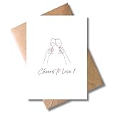 WBdesignz Hochzeit karte mit Umschlag - Geschenkkarte zur Hochzeitsfeier Cheers to Love...