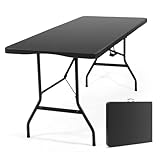 Sekey Buffettisch Tisch Klappbar Kunststoff 152x70 cm | Campingtisch mit Tragegriff Partytisch...