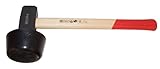 Connex Plattenverlegehammer 2400g - Rot/Schwarz - mit Holzstiel aus Hickory - mit austauschbarem...