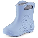 Ladeheid EVA Kinder Jungen Mädchen Gummistiefel Regenschuhe gefüttert LA-CA-03 (Hellblau, 22/23...