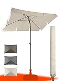 4happy SET Sonnenschirm rechtecktig Balkon mit Sonnenschirmhülle - UV50+ Sonnenschirm 200x125cm–...
