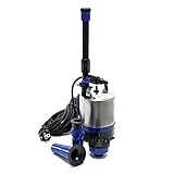 Wiltec Edelstahl Springbrunnenpumpe 50 W 1750 l/h, max. Fontänenhöhe 1,6 m, Teichpumpe inkl. 3...