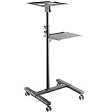 Beamerwagen TS-8 mit 2 Ablage-Ebenen, Gummirollen und komplett aus Metall Projektorwagen Beamer...