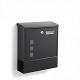 Briefkasten Anthrazit mit Zeitungsfach Wandbriefkasten aus verzinktem Stahl Wetterfest Postkasten...