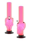 Budawi® Acrylbong Skull Totenkopf mit Alu Chillum Schraubkopf und Kickloch Wasserpfeife Bong