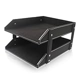 Schreibtisch-Ablage, 2-stufiger Papierablage-Briefkorb, PU-Briefsortierer, Dokumentenablagen for...