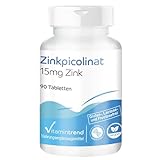 Zinkpicolinat - mit 15mg Zink - 90 Tabletten - hochdosiert - sichere Dosierung - vegan -...
