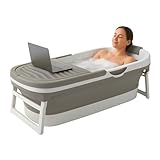 FlinQ Faltbare Badewanne XXL für Erwachsene - 158 x 60 x 53 cm - Klappbare Mobile Badewanne - Auch...