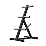 GORILLA SPORTS® Hantelscheibenständer mit 7 Scheibenaufnahmen 50/51 mm Schwarz - bis 350 kg...