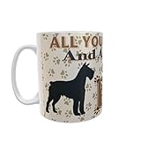 Tasse mit Aufschrift 'All You Need is Love and a Schnauzer', personalisierbar