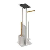 Relaxdays WC-Garnitur, Toilettenbutler mit Rollenreserve & Ablage, HxBxT: 65 x 21 x 18 cm, Eisen,...