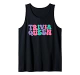 Trivia Queen Damen-Quizspiel, Retro, Vintage, gewellt, groovig Tank Top