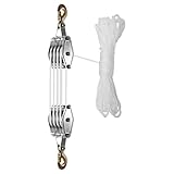 Umlenkrolle für Überdachung – Schwerlast-Seilrolle für Zimmerpflanzen, mechanischer Vorteil 8:1...