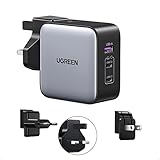 UGREEN Nexode 65W USB C Ladegerät GaN Netzteil 3-Port Travel Charger mit EU/US/UK Stecker...