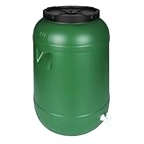 F & R Wasserkanister mit Hahn 120 Liter aus HDPE I I Regentonne mit Deckel I Kanister Hahn I...