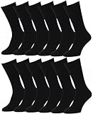 EASTON MARLOWE Socken Herren 43-46 schwarz 12 Paar Premium Gekämmte Baumwolle #7-1 - Einfarbig -...