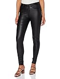 ONLY Damen Beschichtete Skinny Fit Jeans | PU Kunstleder Hose | Coated Mid Rise Stretchy Pants...