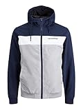 JACK & JONES Herren JJERUSH Hood Bomber NOOS 12200208, Navy , L