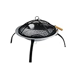 Defacto Feuerstelle Ø 58cm Edelstahl | Hakenfunken, Feuerschale, Feuerkorb | Multifunktional 2-in-1...