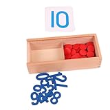 ERINGOGO Montessori Holz Lehrmittel Zahlenchips Pädagogisches Mathe Lernspielzeug für Zählen und...