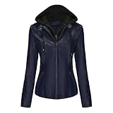 Lederjacke, kurz, Motorrad, Bomberjacke, Stehkragen, Kunstleder, Pilotenjacke, Frühling/Herbst,...