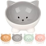 Katzennapf Keramik – 125 ml Ø13,8 cm – Elegante Schale für Katzen in Grau – Flamingo...