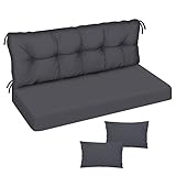 Ferocity Auflage für Hollywoodschaukel 120x50x50 Gartenbankauflage und 2 Kissen Palettenauflage...