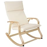 tectake® Holz Schaukelstuhl, Schaukelsessel mit Armlehnen, Rocking Chair, Sessel für Wohnzimmer,...