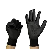 Schwarz/Grau, 12 Paar Sicherheits-Arbeitshandschuhe, PU-beschichtet, antistatisch,...