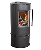 Kaminofen Dauerbrand Rund Schwarz Holzofen 9 kW Hosseven 7000 Holz Ofen Mehrfachbelegung Kamin...
