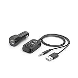 Hama Bluetooth Freisprecheinrichtung für Autos mit Aux-Eingang (mit 2-fach USB-Ladegerät, kabellos...