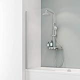 Schulte D1650 01 50 Komfort Duschabtrennung für Badewanne, Alunatur, Sicherheitsglas ohne...