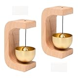 Bofanze 2Stück Türglocke Holz Selbstklebendes Magnetische Türklingel Ohne Bohren mit...
