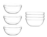 BigDean 6er Set Müslischalen Ø 14 cm aus Glas 570ml - Glasschalen, Dessertschalen, Salatteller,...