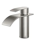 FORIOUS Wasserhahn Bad, Edelstahl Wasserfall Waschbeckenarmatur mit Auslaufhöhe 80MM,...
