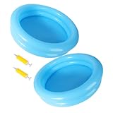 HOODANCOS 2 Stück Aufblasbarer Kinderpool Rund 60cm Babybecken aus Robustem PVC Tragbares...
