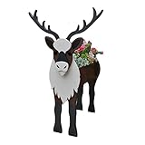 pulunto Niedlicher Tier-Übertopf Pflanztopf, Kuh Schaf Waschbär Hirsch Blumentöpfe für Outdoor...