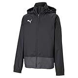 PUMA Jungen, teamGOAL 23 Training Rain Jack Regenjacke, Black-Asphalt, 164