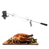 GMSLuu Rotisserie Grillspieß mit Motor Drehspieß 80 cm Drehspiess Fleischnadel BBQ mit 2X...