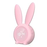 mizikuu Wecker Digital Kinder, Kinderwecker Mädchen Rabbit Cute Hase Lichtwecker Nachtlicht Kinder...