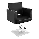 Physa Friseurstuhl Friseursessel Drehstuhl Bedford Black (schwarz, höhenverstellbar, Stahl,...
